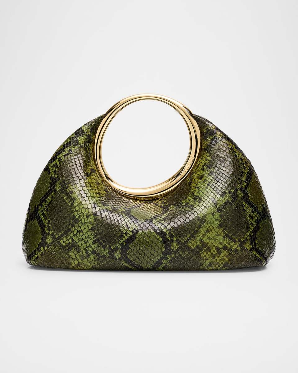 Le Petit Calino Snakeskin Printed Leather Top-Handle Bag